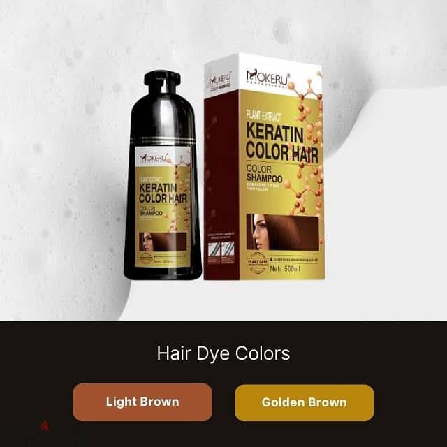 Mokeru Keratin Hair Dye Shampoo, White Hair Color Dye, 500ml 3