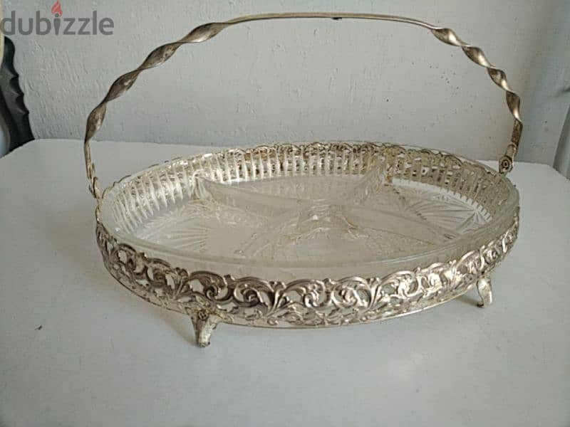 Old glass oval basket - Not Negotiable 0
