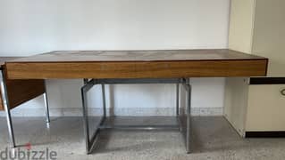 Large desk with chrome base