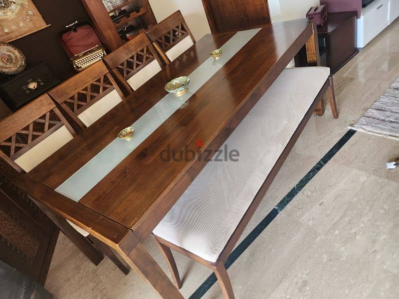 dining table + bench + 6 chairs 1