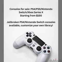 Gaming consoles and games + jailbroken consoles