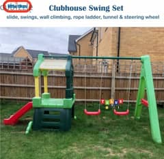 Club House Garden Swing Set + Baby seat