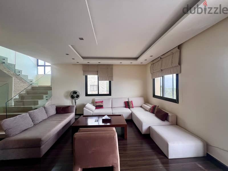 Furnished duplex for rent in Baabdat 3