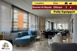 Ramlet Al Bayda 250m2 | Fully Equipped | Super Prime Location | PA | 0