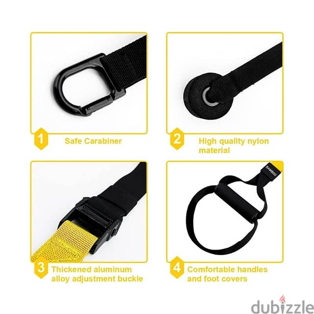 Suspension Trainer Straps, Fitness Sling with Door Anchor and Bag 4