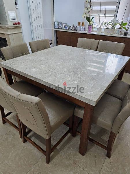 Marble top dining table 1