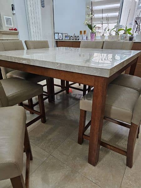 Marble top dining table 2