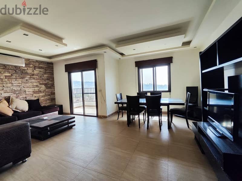 Mansourieh | Furnished/Equipped 120m² + 120m² Terrace | 2 Balconies 3