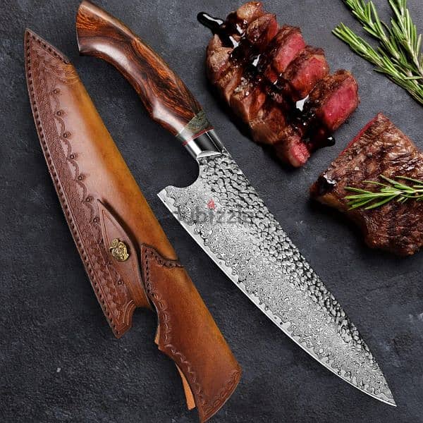 Professional Damascus japanese chef knife / knife sharpener whetstone 4