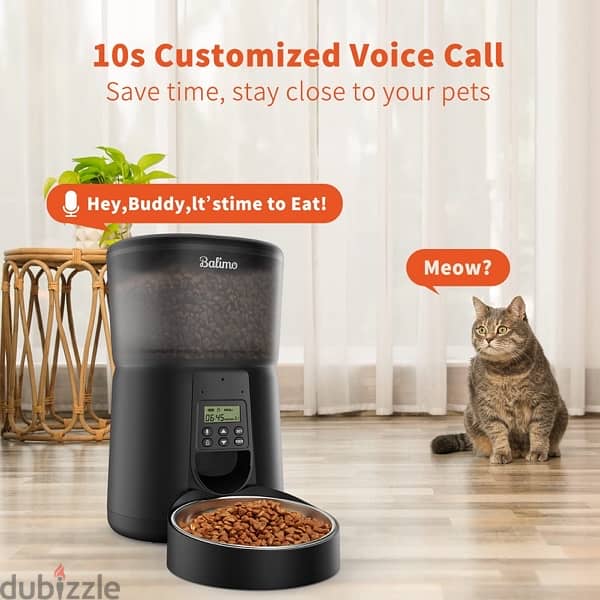 Balimo Automatic Cat Feeder, 4L Automatic Cat Feeder 1-4 meals/day 2