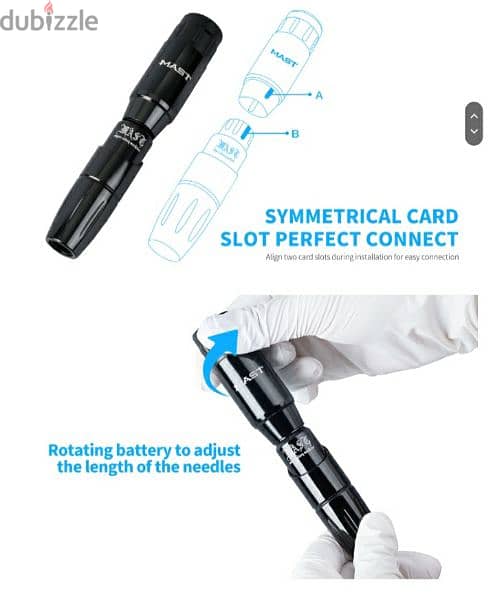 MAST MAGI Rotary TATTOO Pen Machine+  Wireless Battery, RCA Connection 14