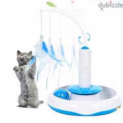 Track Cat Toys, Electronic Interactive Feather Wand Teaser Toy for Cat