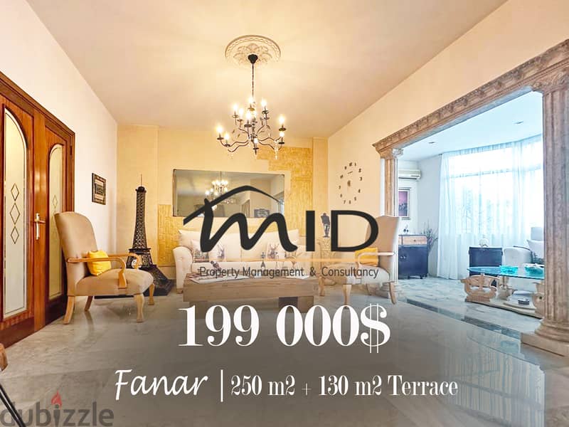 Fanar | Semi Furnished 250m² + 130m² Terrace | 3 Bedrooms Apartment 1