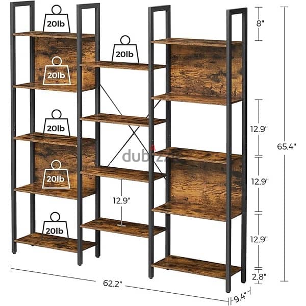 Bookcase, Bookshelf with 14 Shelves 4