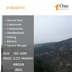 BRAND NEW Apartment for RENT, in HBOUB/JBEIL, WITH A MOUNTAIN VIEW. 0