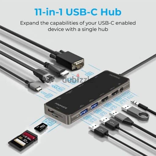 Promate 11 in 1 PrimeHub-Pro USB-C Hub 1