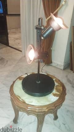vintage black metal adjustable floor lamp, mid century item, Germany