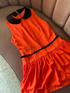 Neon Orange dress with black details 0