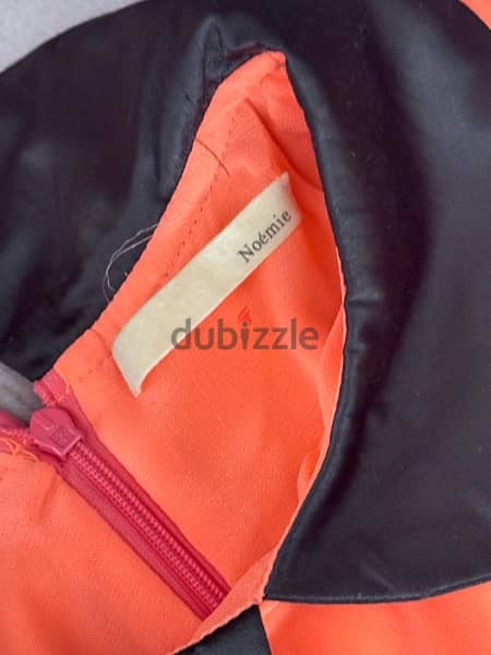 Neon Orange dress with black details 2