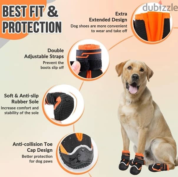 SlowTon Dog Boots – Waterproof Dog Paw Protector for Winter Snowy Day 2