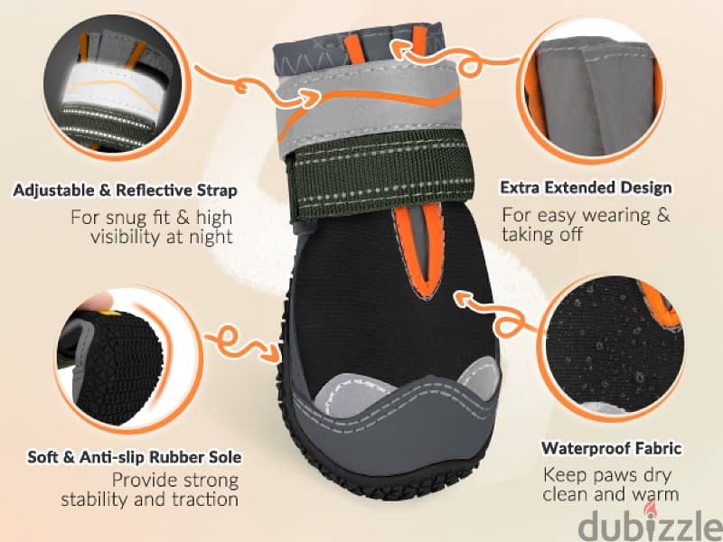 SlowTon Dog Boots – Waterproof Dog Paw Protector for Winter Snowy Day 5