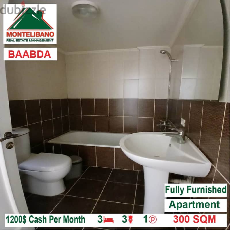 1200$!!! Fully Furnished Apartment for rent located in Baabda 7