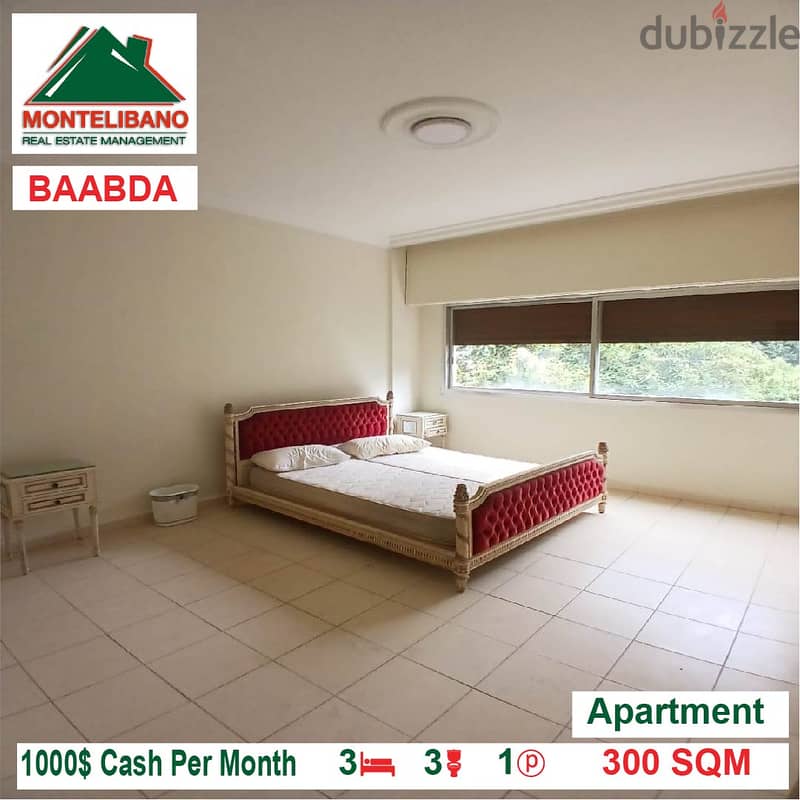 1000$!! Apartment for rent located in Baabda 4
