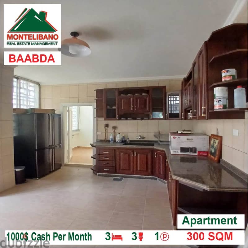 1000$!! Apartment for rent located in Baabda 5
