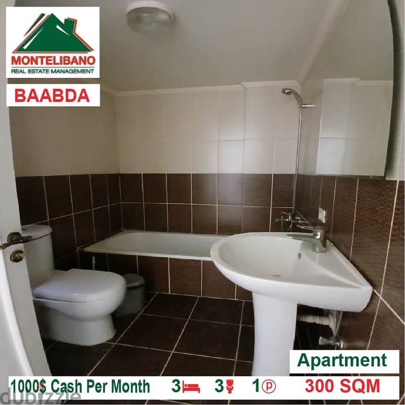 1000$!! Apartment for rent located in Baabda 6