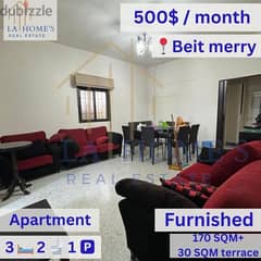 apartment for rent located in beit mery شقة للايجار في محلة بيت مري 0