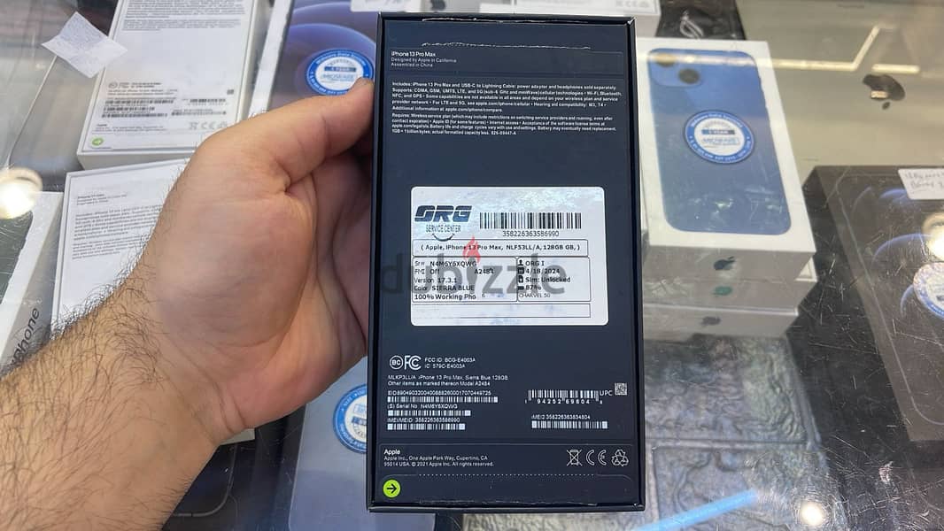 Open box iPhone 13 pro Max 128gb Sierra Blue Battery Health 87% 1