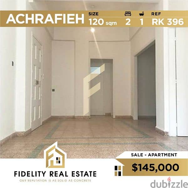 Apartment for sale in Achrafieh RK396 0