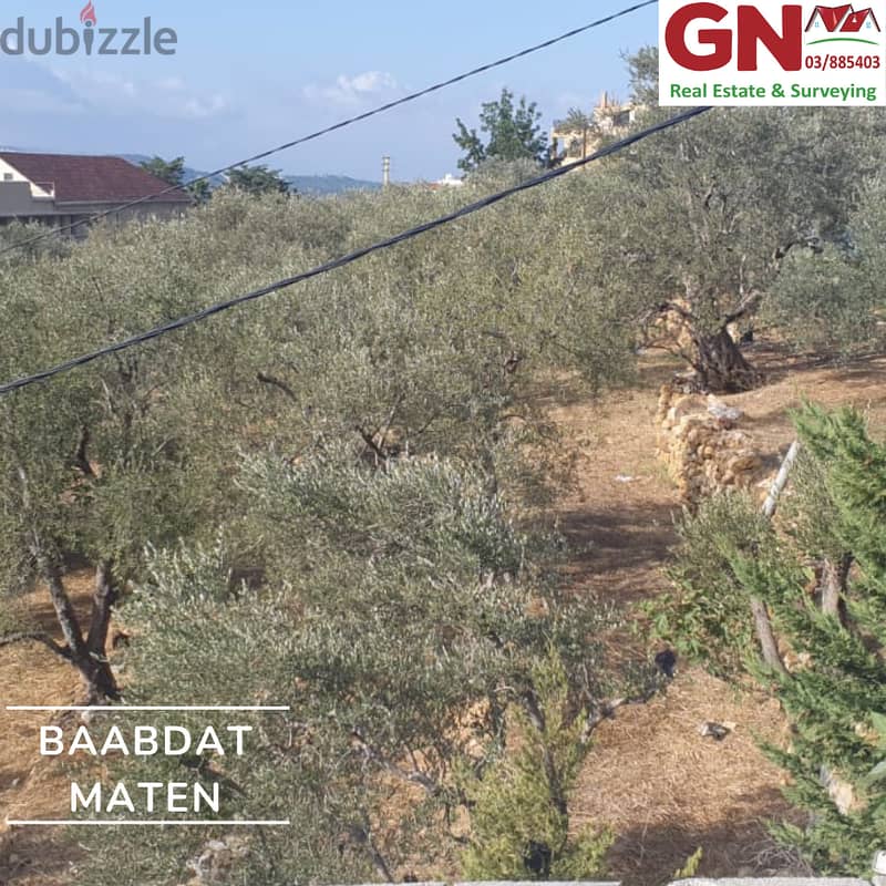 Land For Sale In Baabdat-Maten 1190m2 ارض في بعبدات-المتن 1