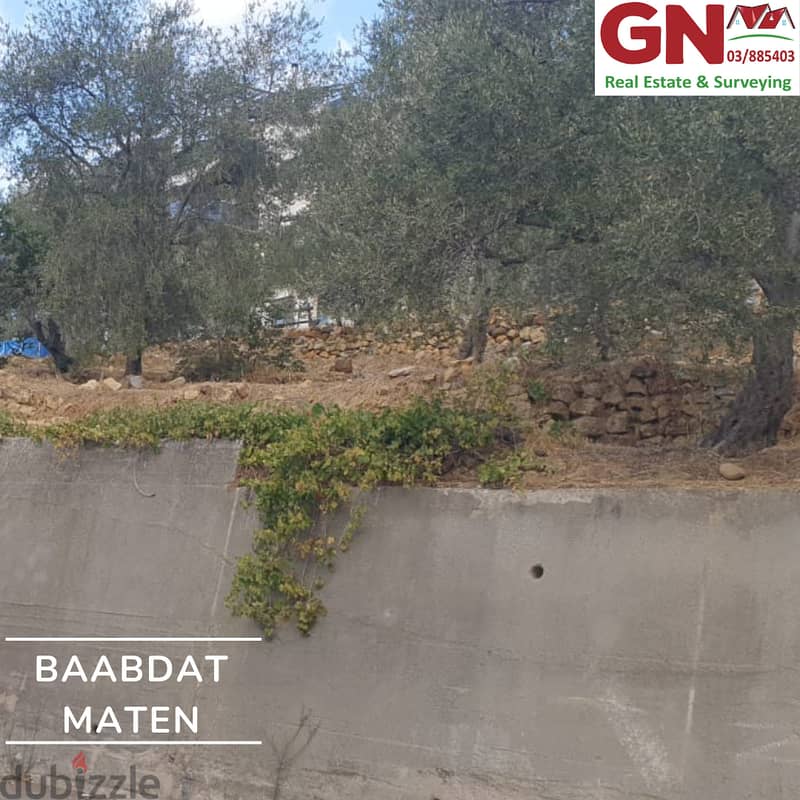 Land For Sale In Baabdat-Maten 1190m2 ارض في بعبدات-المتن 2