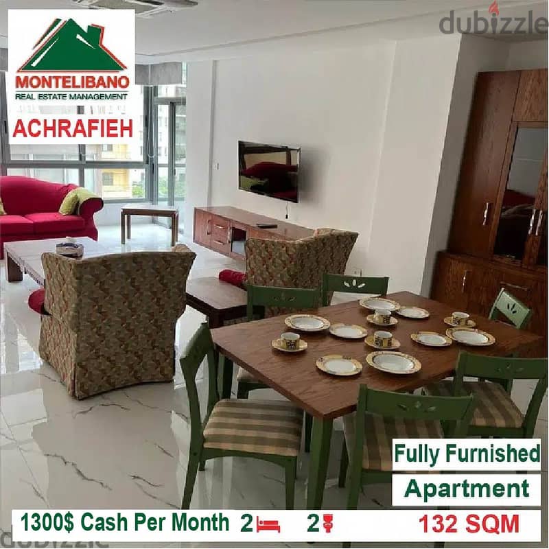 1300$/Cash Month!! Apartment for rent in Achrafieh!! 0