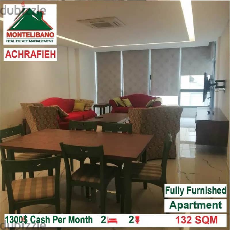 1300$/Cash Month!! Apartment for rent in Achrafieh!! 1