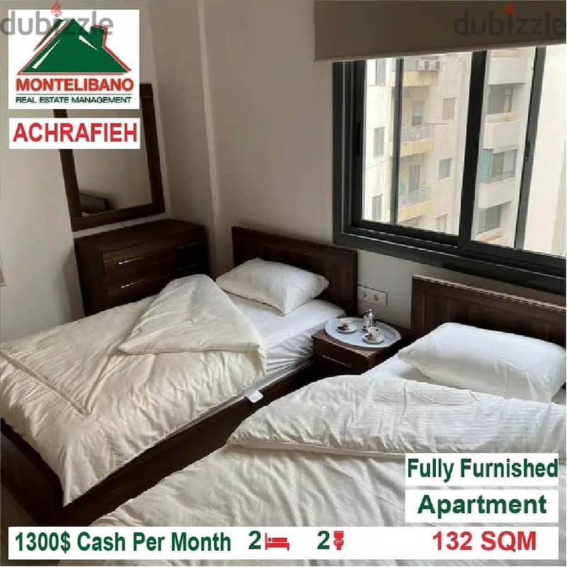 1300$/Cash Month!! Apartment for rent in Achrafieh!! 2