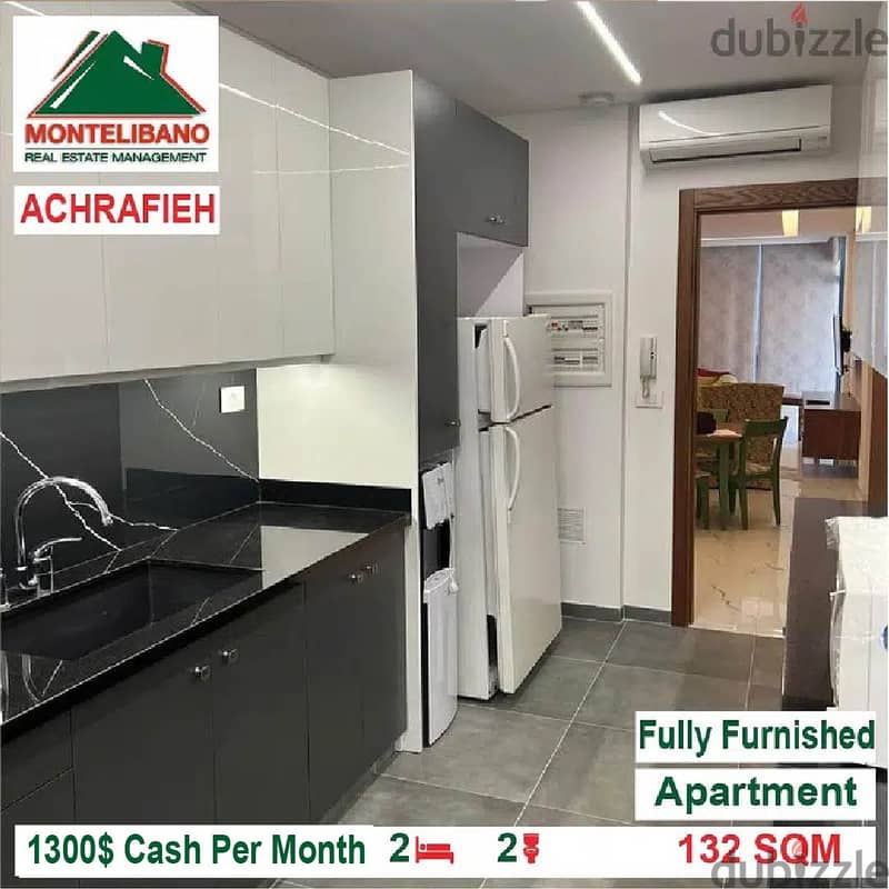 1300$/Cash Month!! Apartment for rent in Achrafieh!! 3