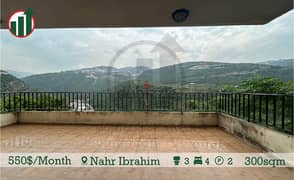 Apartment for Rent in Nahr Ibrahim with Open Mountain View!