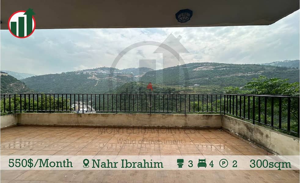 Apartment for Rent in Nahr Ibrahim with Open Mountain View! 0