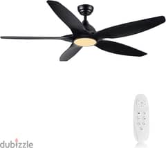 Newday 60 inch Black Ceiling Fan with Light Remote Control 0