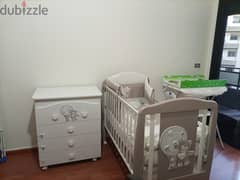 baby set (wood crib and dresser)