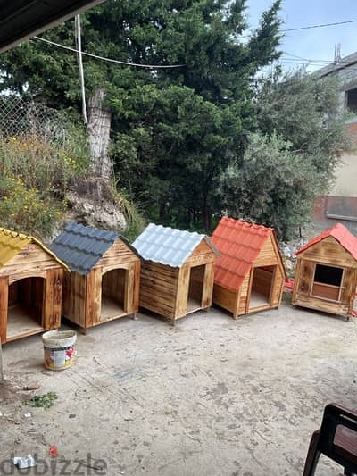 All types of dog houses available جميع انواع بيوت الكلاب