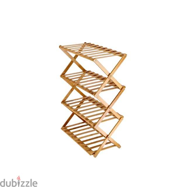 4-Layer Bamboo Shoes Rack, Foldable Shoe Stand Organizer 10