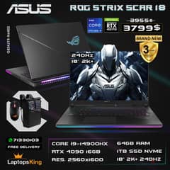 Asus Rog Strix Scar 18 i9-14900hx RTX 4090 240hz 2k+ Gaming Laptop 0