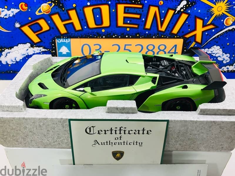 1/18 diecast Autoart Signature Lamborghini Veneno (VERDE ITHICA) 6