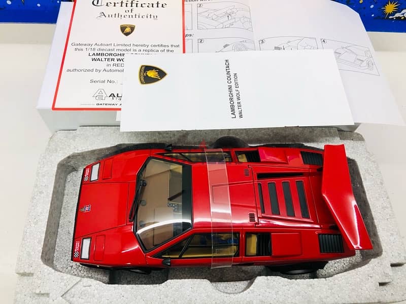 1/18 diecast Autoart Signature Lamborghini Countach RED Walter-Wolf 7