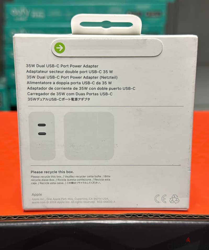Apple dual usb-c port 35w power adapter 3pin MW2K3 1