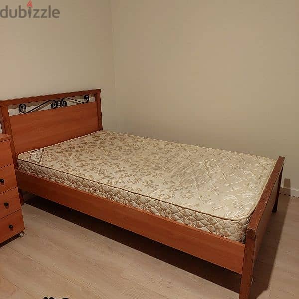 Single Bed with Matress Massive Wood 2