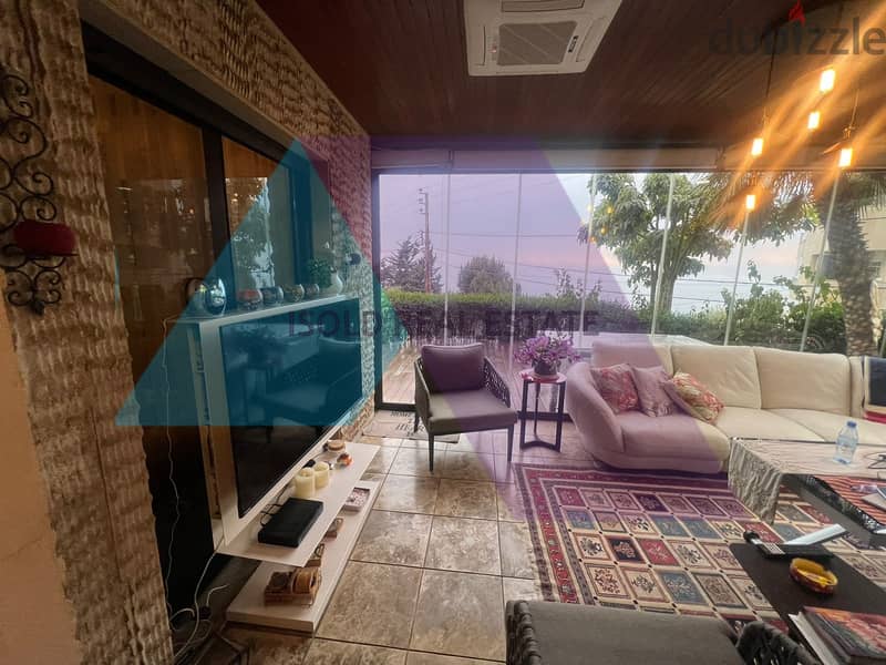 Lux Semi-furnished 250m2 apartment+terrace&garden for sale in Kfarhbab 1